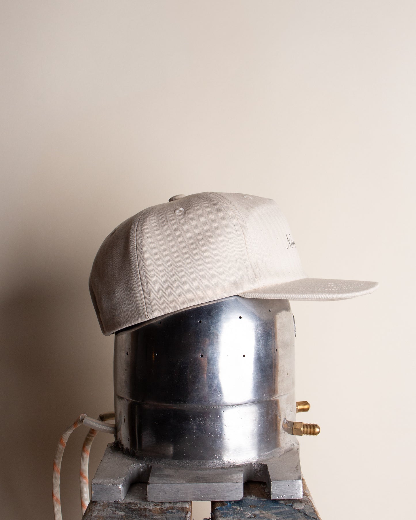 Bone Cotton Herringbone Pinchfront