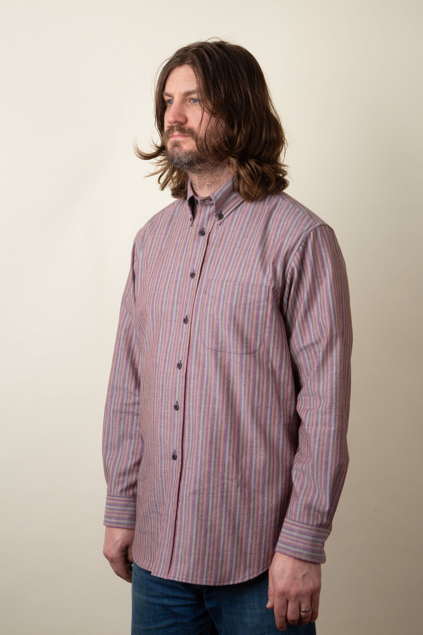 Pinpoint Oxford Maroon Stripe Button Down