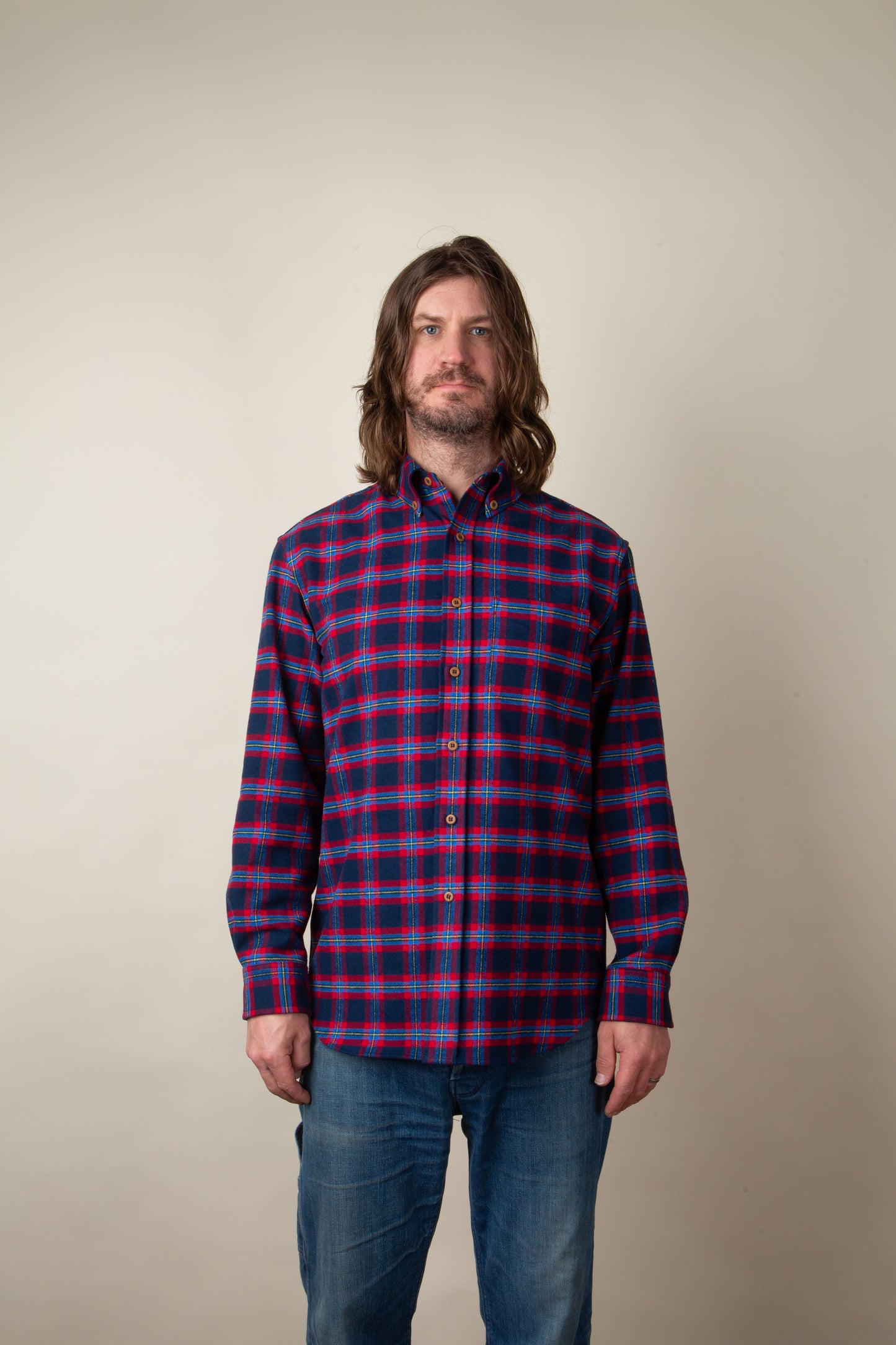 Navy and Red Flannel