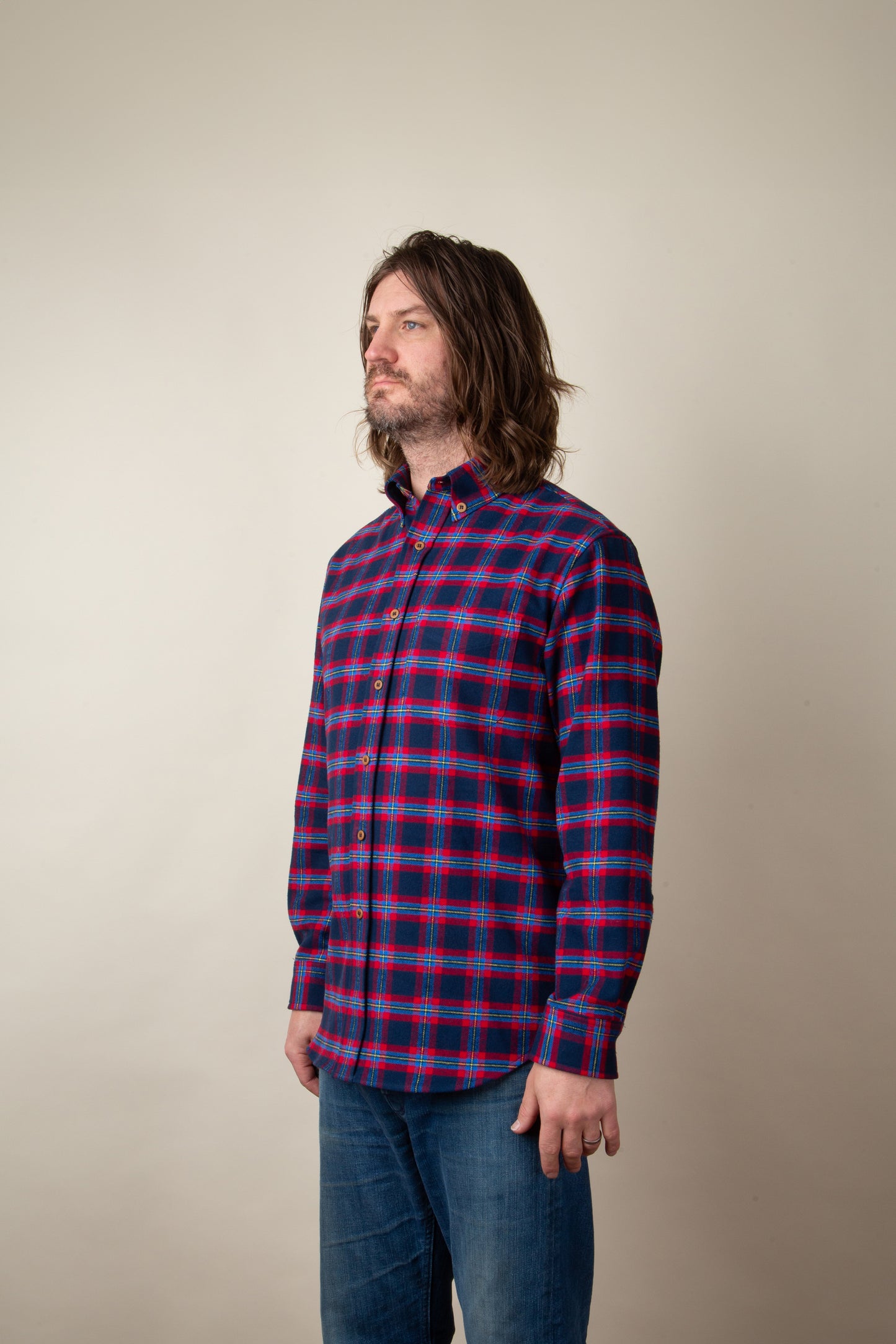 Navy and Red Flannel