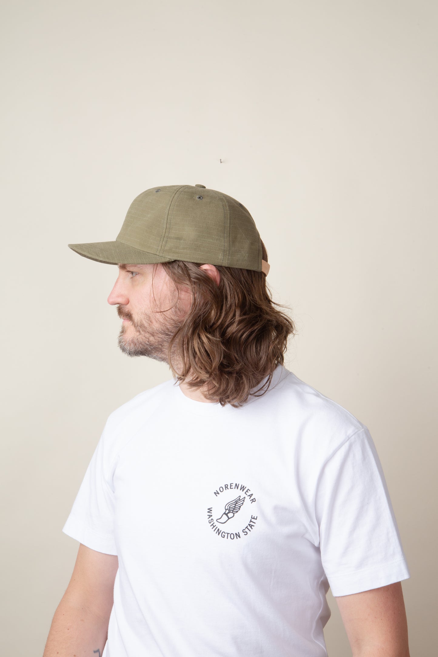 Distressed Olive Six Panel